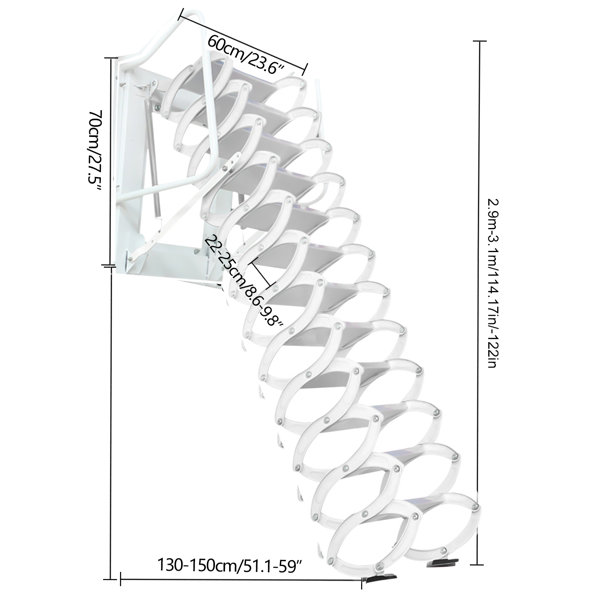 Wall mounted deals foldable ladder